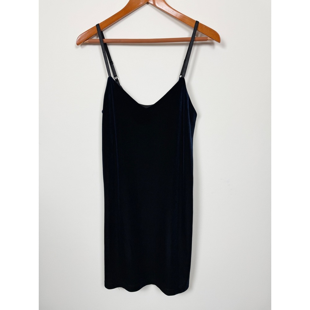 Vintage Necessary Objects Velvet Slip Dress Women S Navy Blue 90s USA